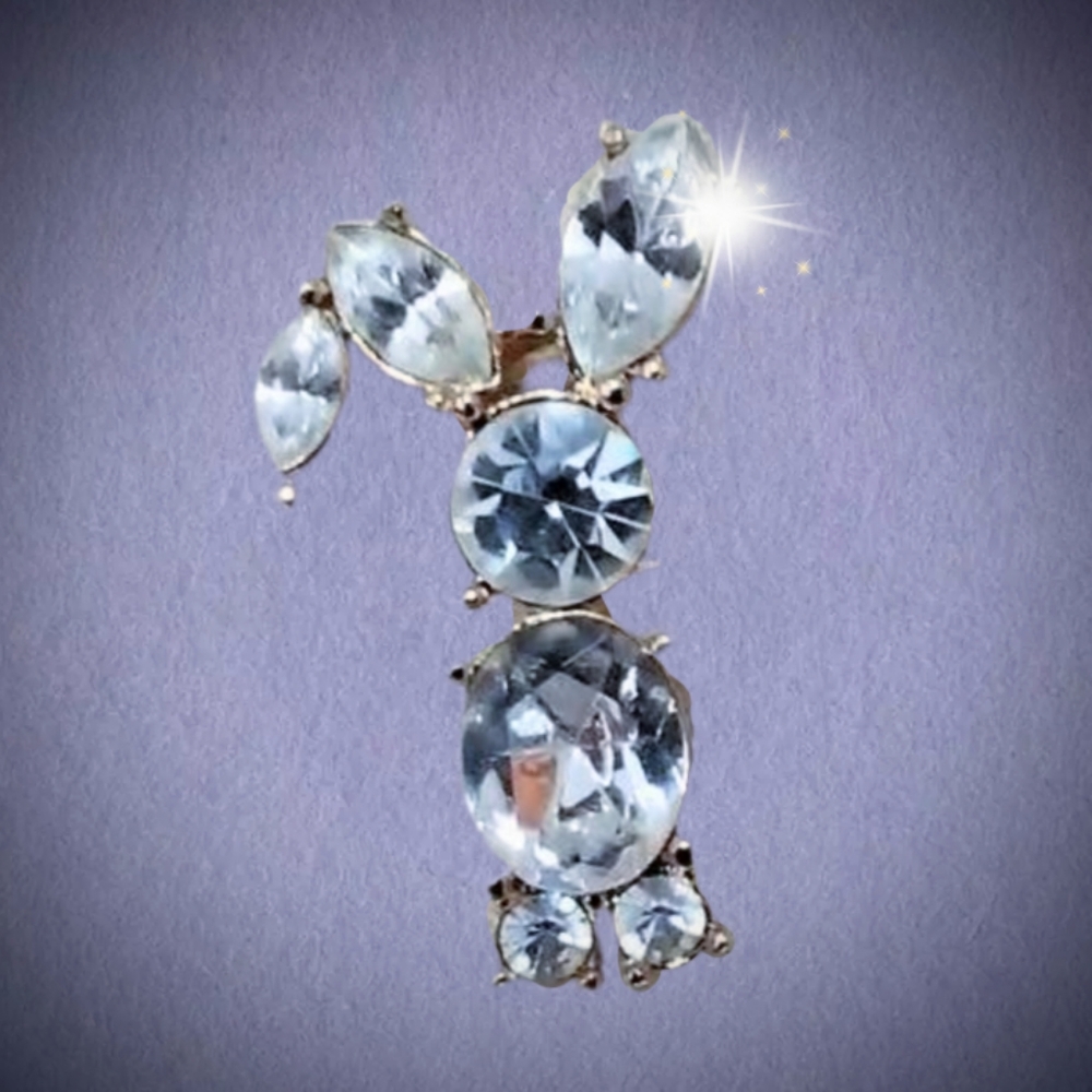 Crystal Bunny Rabbit Pin